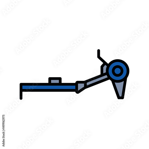 rowing machine color flat icon for digital and print projects.