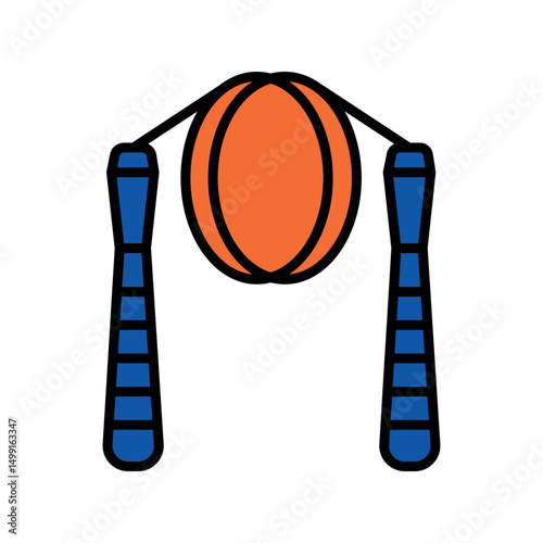 jump rope ball color flat icon for digital and print projects.