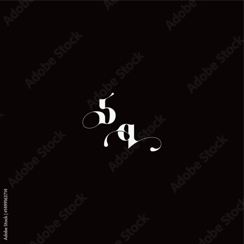wedding typography initial monogram style and elegant concept BQ organic hairline logo letter