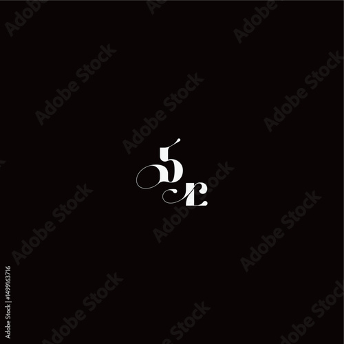 wedding typography initial monogram style and elegant concept BR organic hairline logo letter