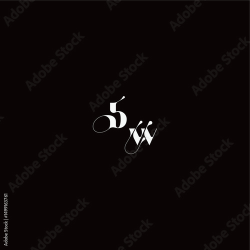 wedding typography initial monogram style and elegant concept BW organic hairline logo letter