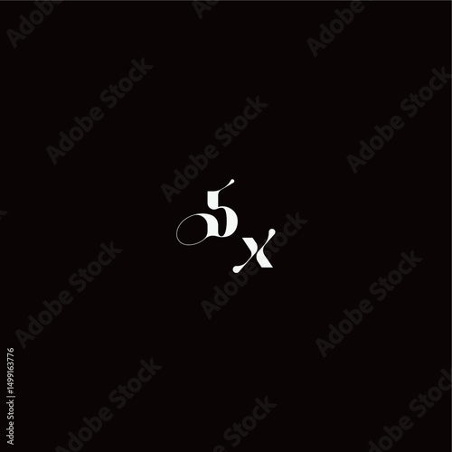 wedding typography initial monogram style and elegant concept BX organic hairline logo letter