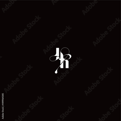 wedding typography initial monogram style and elegant concept LH organic hairline logo letter