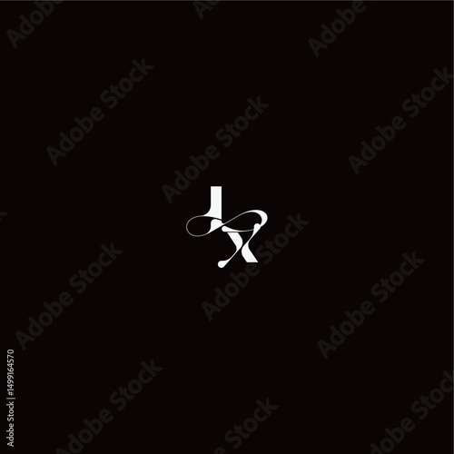 wedding typography initial monogram style and elegant concept LX organic hairline logo letter