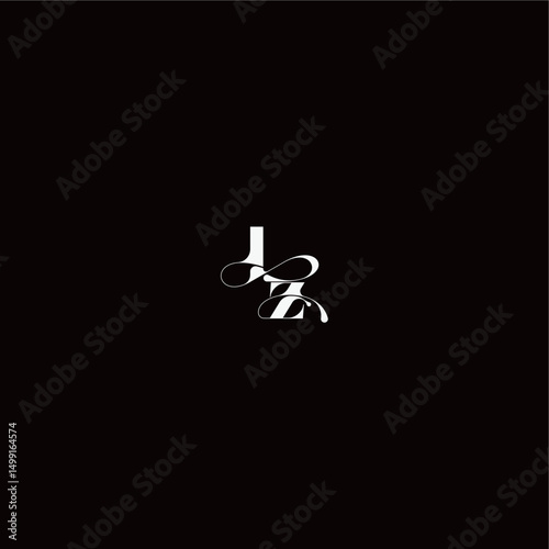 wedding typography initial monogram style and elegant concept LZ organic hairline logo letter