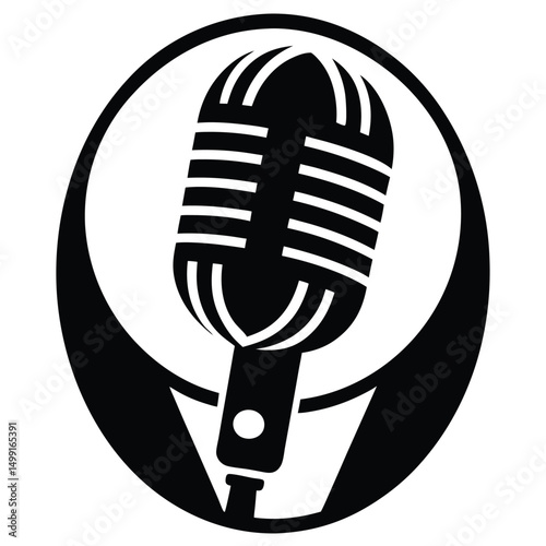 retro microphone vector illustration