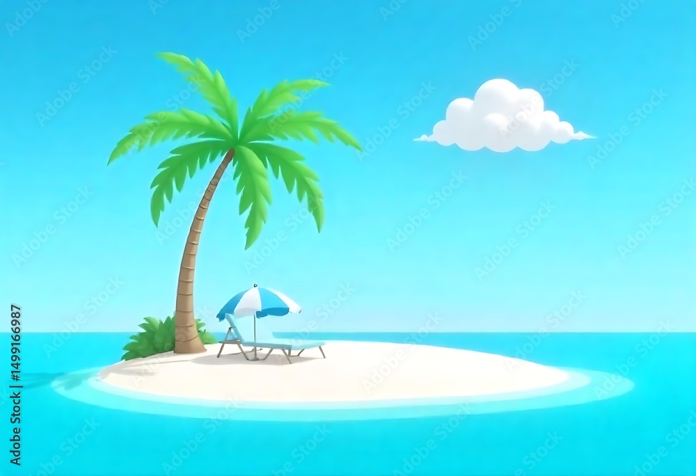 Obraz premium Generative AI rendition of a idyllic tropical island getaway scene