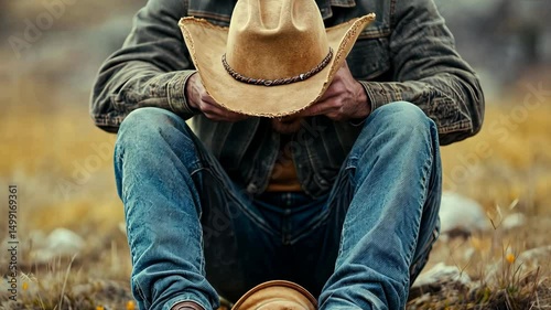 cowboy on the hay