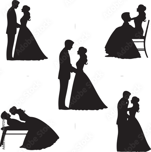 Bride and Groom Silhouette SVG – Elegant Wedding Couple for Cricut & Decor

Just Married Clipart – Romantic Bride & Groom PNG for Invitations & Crafts

Wedding Couple SVG Bundle – Mr and Mrs Design fo