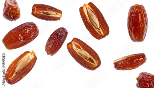 Wallpaper Mural Sliced dates raining slowly isolated on transparent background Torontodigital.ca