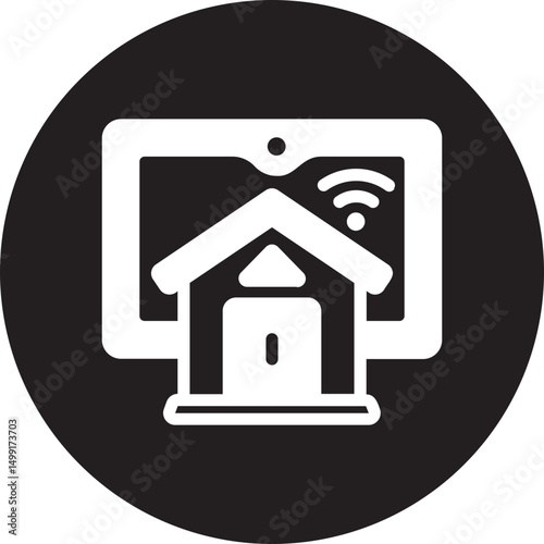 smart home glyph icon