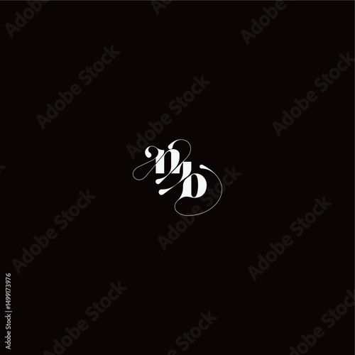 wedding typography initial monogram style and elegant concept NB organic hairline logo letter