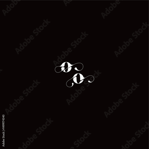 wedding typography initial monogram style and elegant concept OO organic hairline logo letter