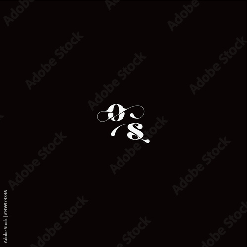 wedding typography initial monogram style and elegant concept OS organic hairline logo letter