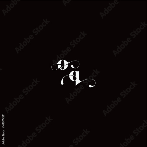 wedding typography initial monogram style and elegant concept OQ organic hairline logo letter