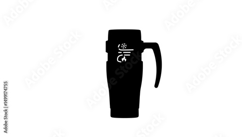 thermos mug, black isolated silhouette