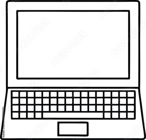 Laptop computer or notebook computer flat icon 