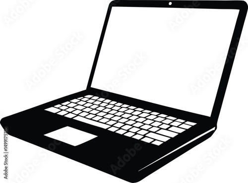 Laptop computer or notebook computer flat icon 