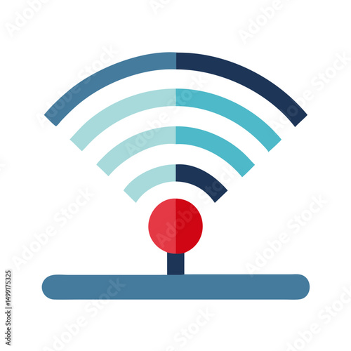 Vector icon showing radiating wireless signal waves, representing internet, connectivity, or network access.
