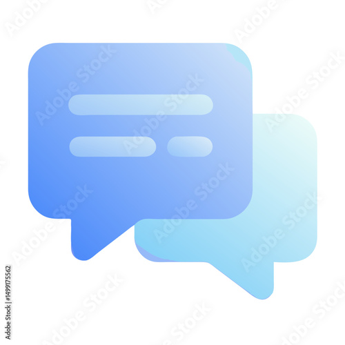 Modern gradient illustration of overlapping chat bubbles, representing communication, messaging, or online conversation.
