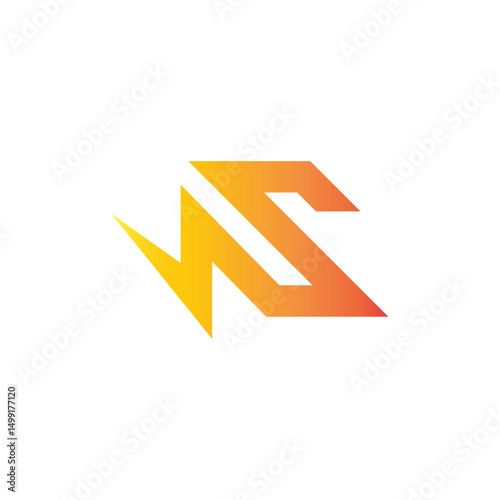 letter s run bolt thunder simple gradient logo vector