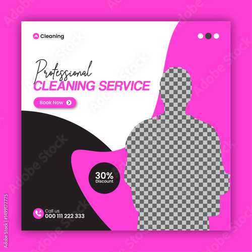 Cleaning service social media post design