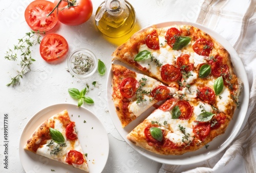 Delicious pizza with fresh ...