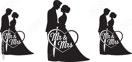 Bride and Groom SVG | Wedding Couple Silhouette | Just Married Cut File for Cricut

Mr and Mrs SVG | Wedding Day Design | Bride & Groom Clipart for DIY Signs & Shirts

Wedding Couple SVG | Romantic Br