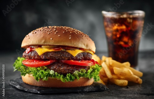 Close-up of a juicy cheeseb...