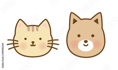 犬と猫の顔アイコン