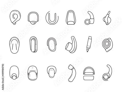 Clean Hearing Aid Linear Icon Vector Style Artwork