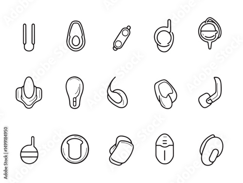 Elegant Hearing Aid Thin Line Art Vector Illustration