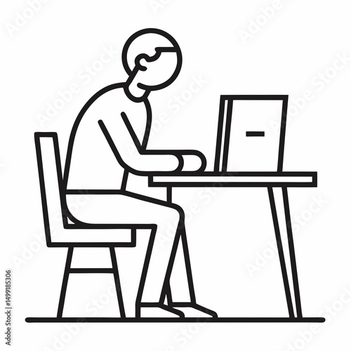 man working on laptop
