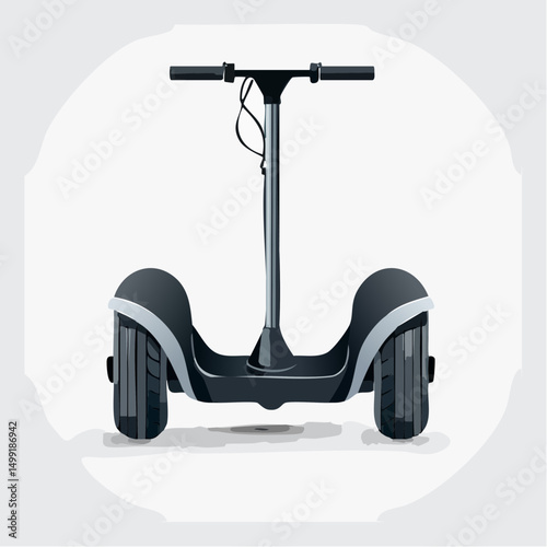 Black and Grey Electric Self Balancing Scooter on White Background