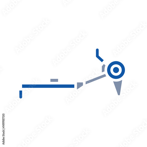 rowing machine color flat icon for digital and print projects.