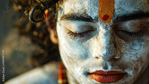 face of a man with painted face