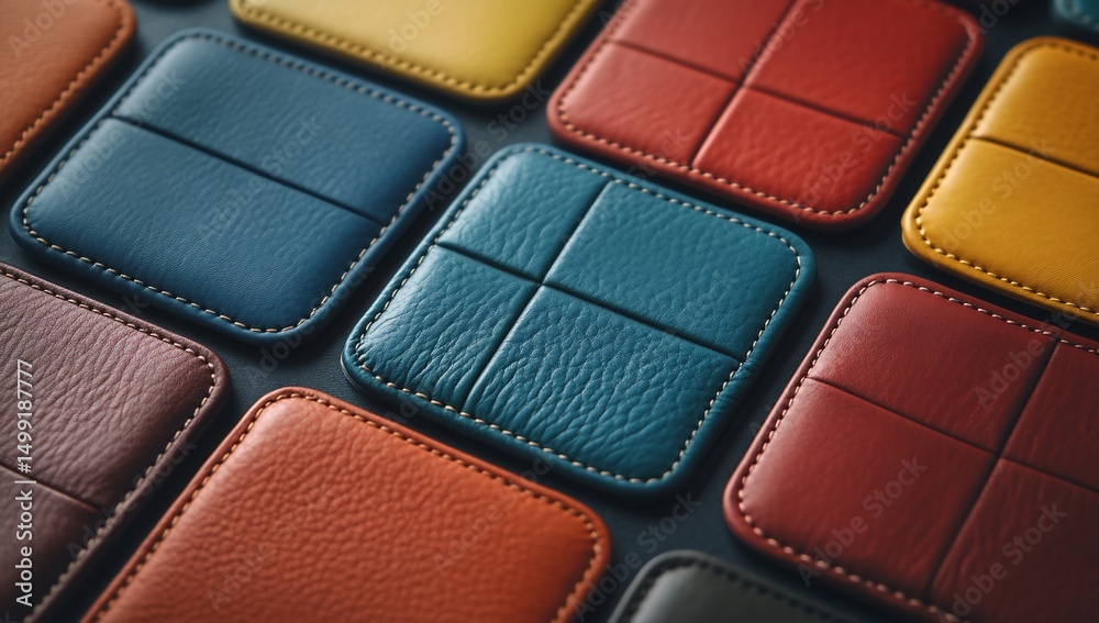 Fototapeta premium Colorful Leather Coasters Pattern.