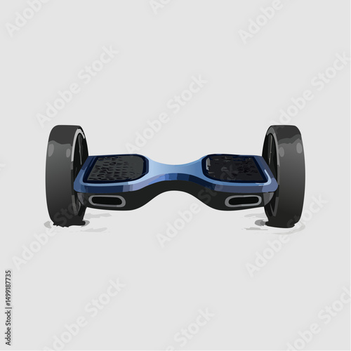Blue and Black Self Balancing Scooter on White Background