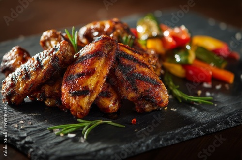Grilled chicken wings with ...