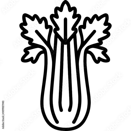 Vector design of celery stalk outline
