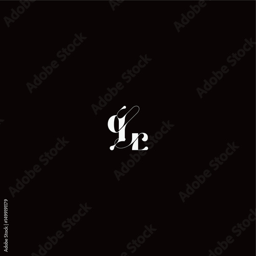 wedding typography initial monogram style and elegant concept QR organic hairline logo letter