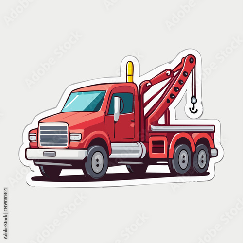 Red Heavy Duty Tow Truck Illustration