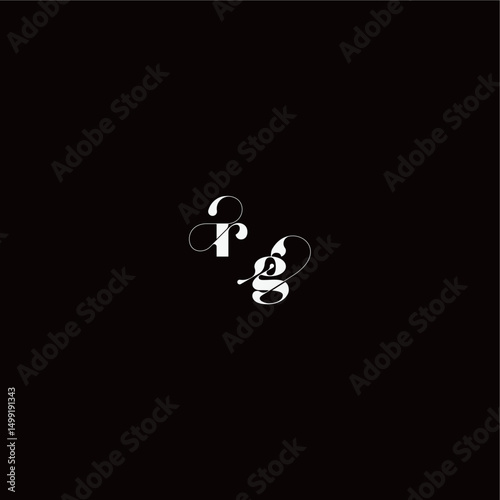 wedding typography initial monogram style and elegant concept RG organic hairline logo letter