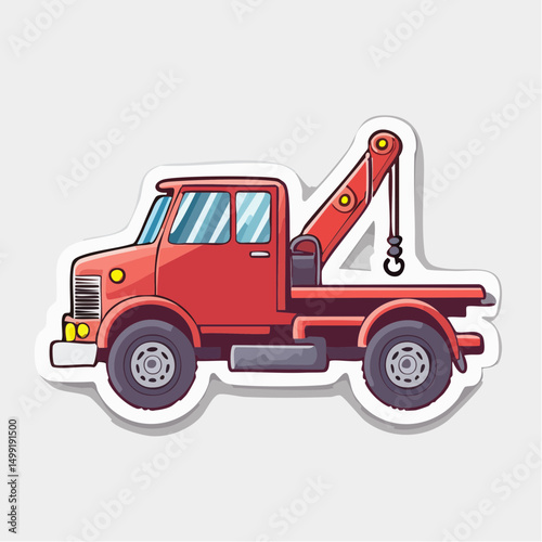 Red Tow Truck Illustration