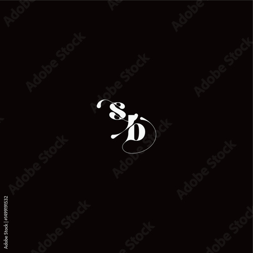 wedding typography initial monogram style and elegant concept SB organic hairline logo letter