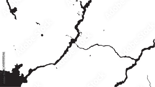 Vector grunge cracked texture. Black cracks isolated on white background. Abstract cracked texture .
