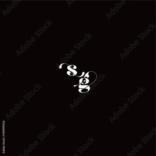 wedding typography initial monogram style and elegant concept SG organic hairline logo letter