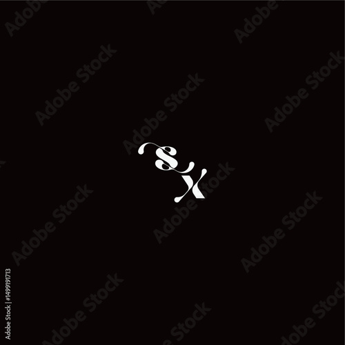 wedding typography initial monogram style and elegant concept SX organic hairline logo letter