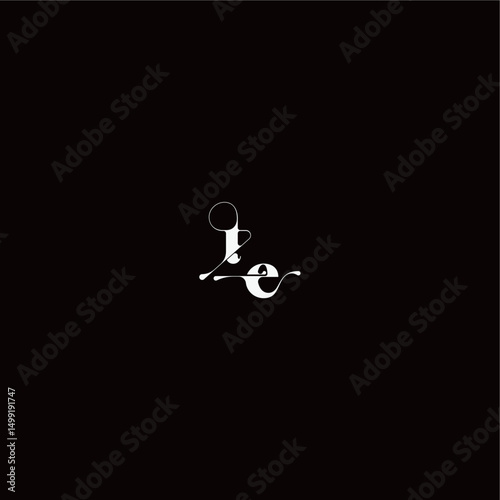 wedding typography initial monogram style and elegant concept TE organic hairline logo letter