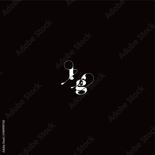 wedding typography initial monogram style and elegant concept TG organic hairline logo letter